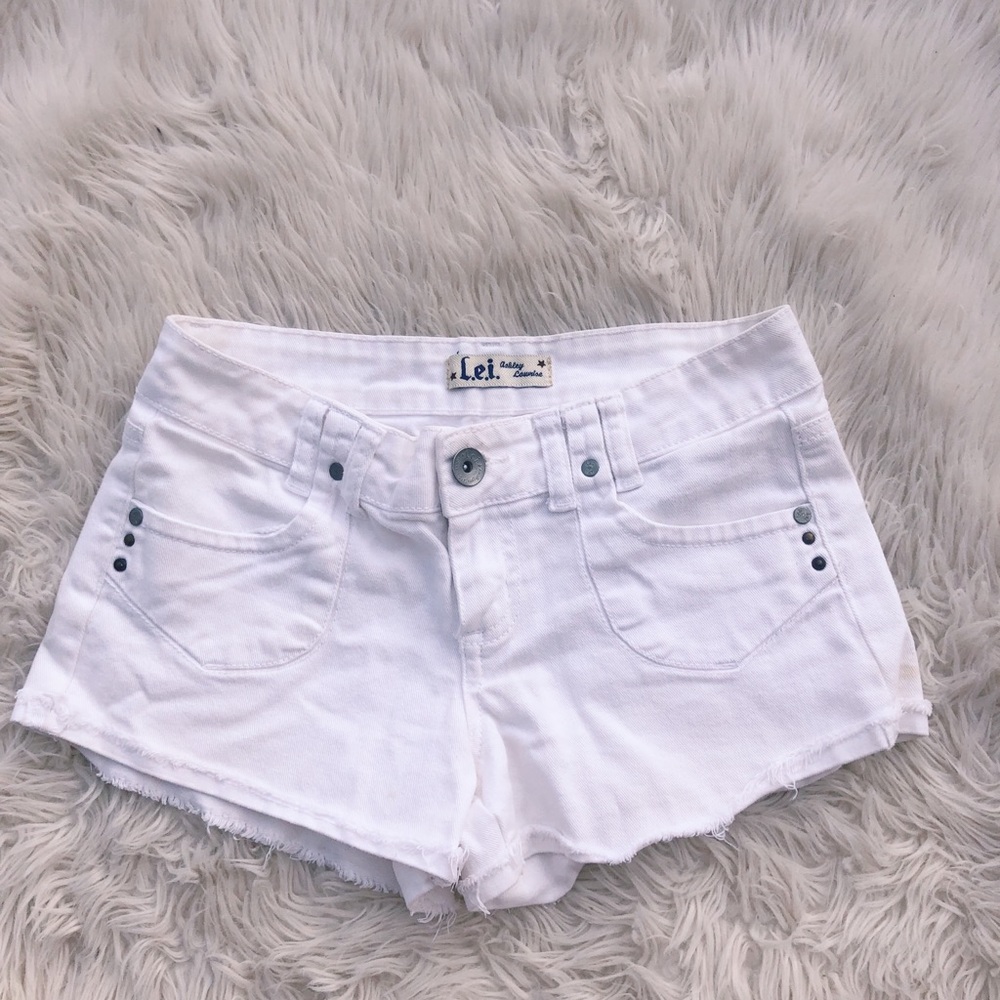 White jean shorts